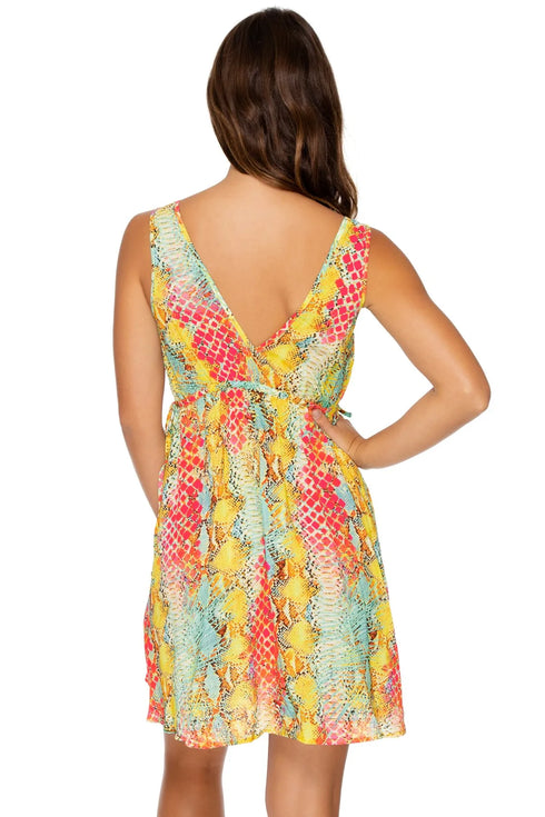Luli Fama Smoke Show V Neck Short Dress